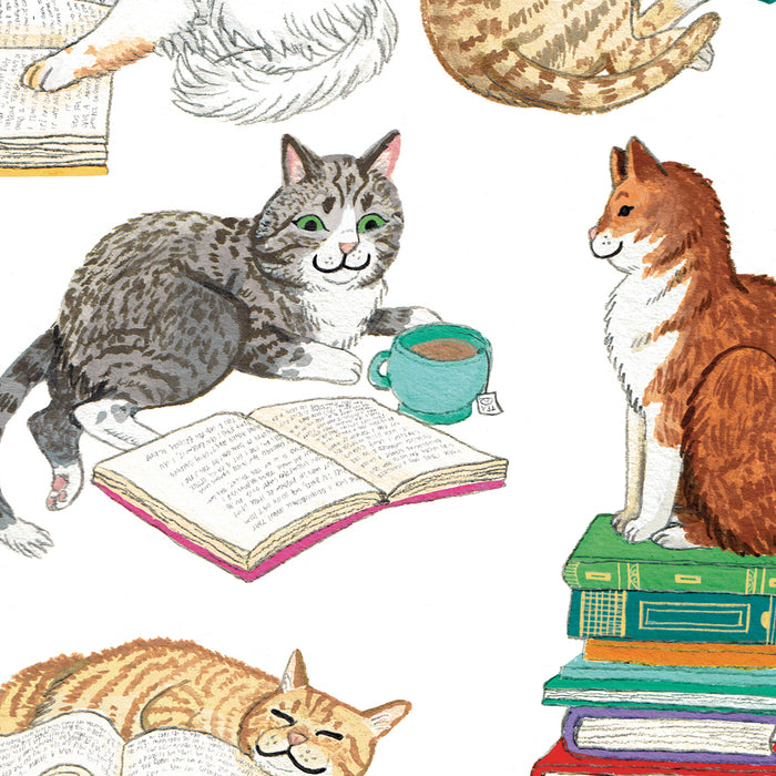 Books & Cats Print