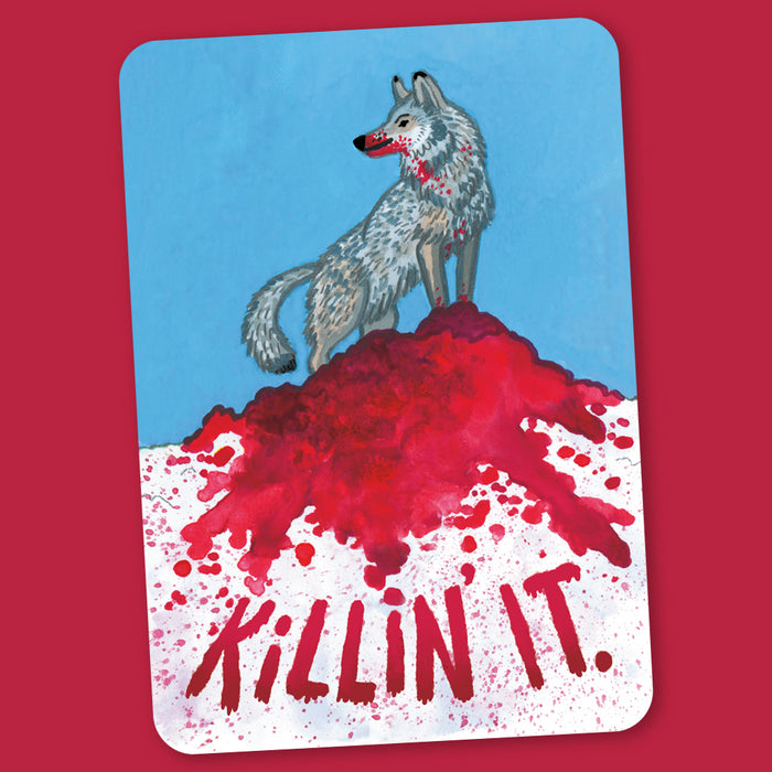 Killin' It Wolf Sticker