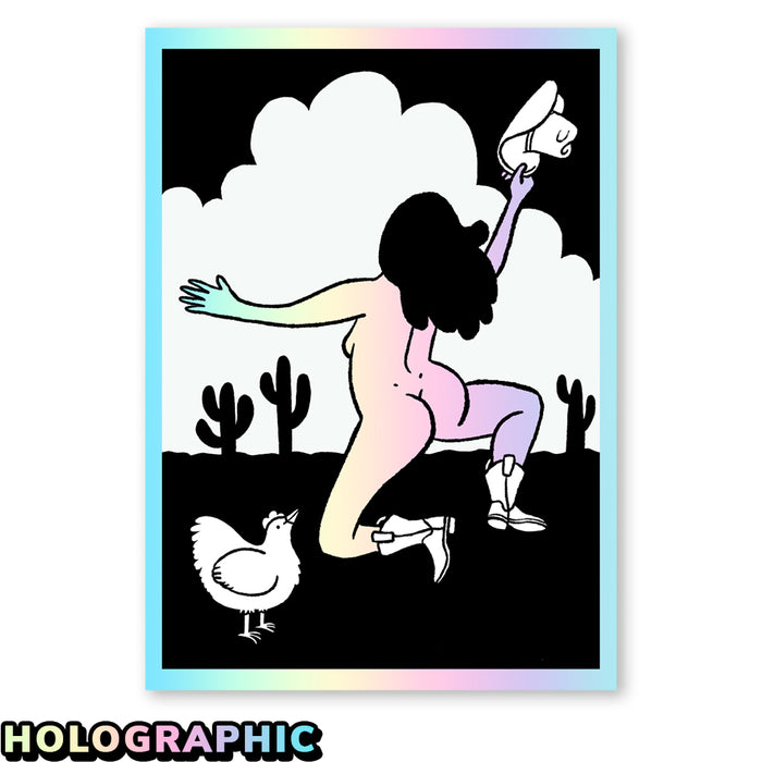 Naked Cowgirl Sticker