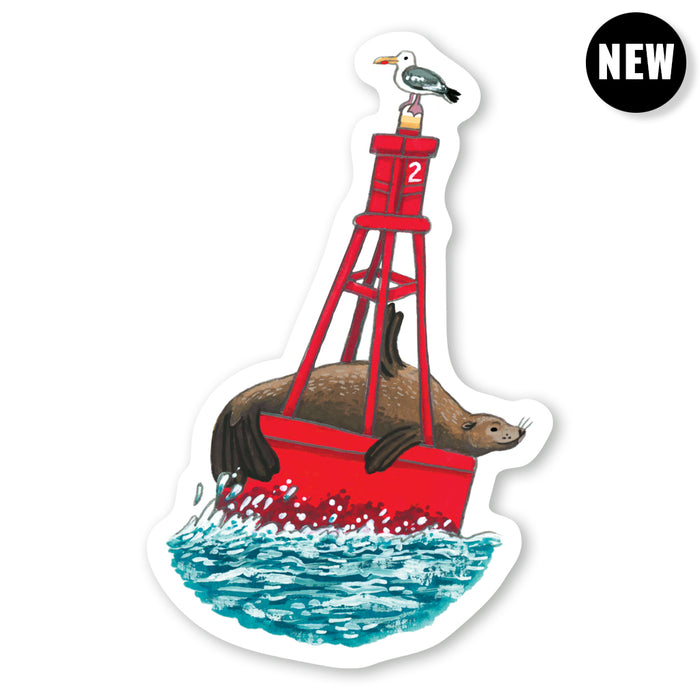 Sea Lion Bouy Sticker