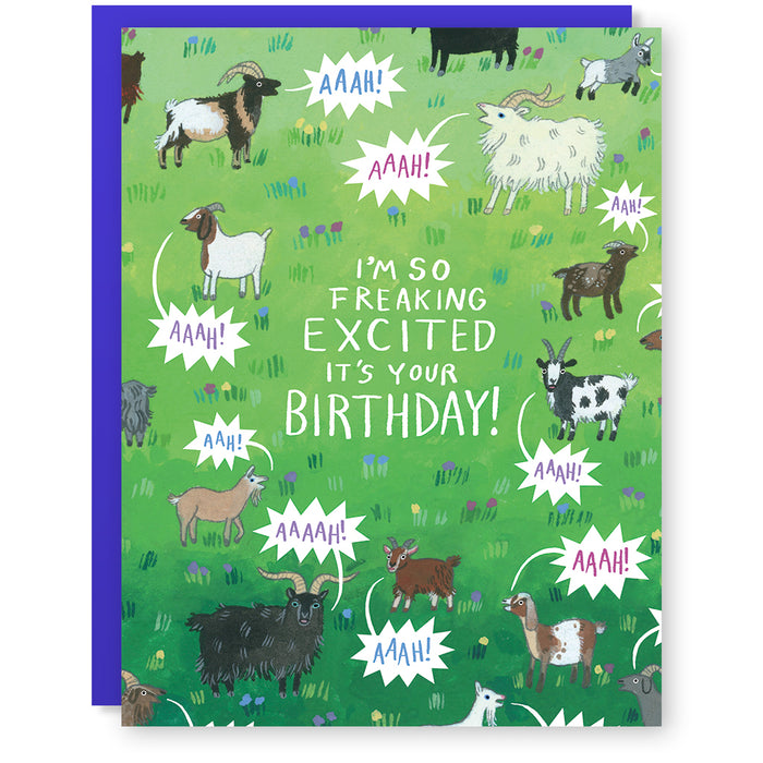 Yelling Birthday Goats Card