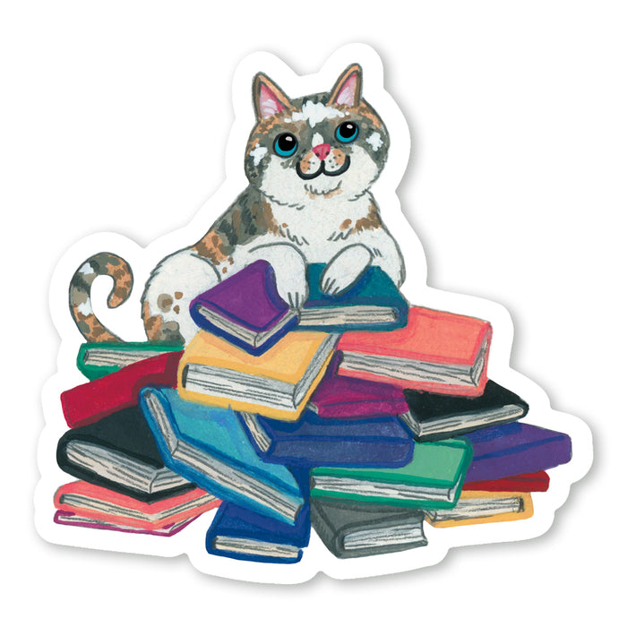 Book Lovin' Cat Sticker