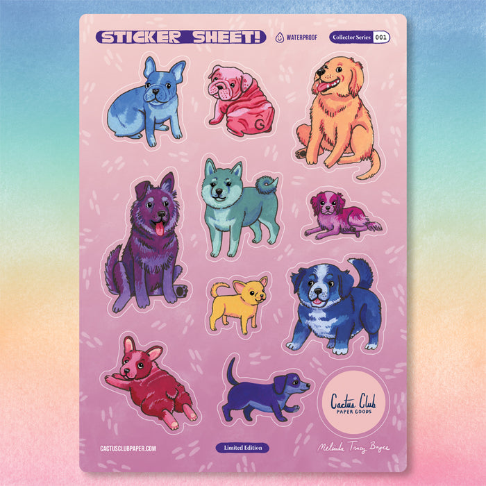 Color Puppies Sticker Sheet