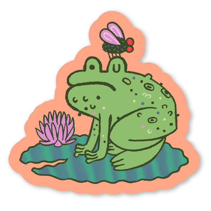Frog & Fly Sticker
