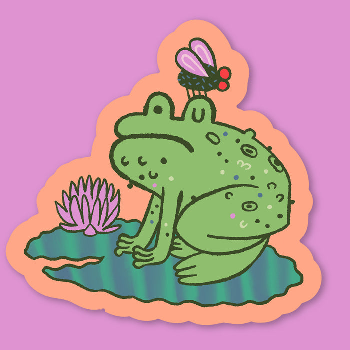 Frog & Fly Sticker
