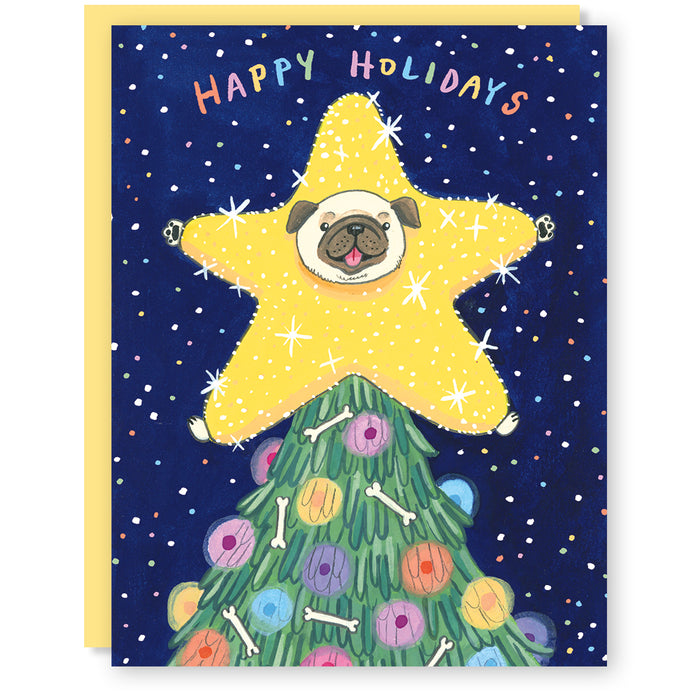Puggy Christmas Card