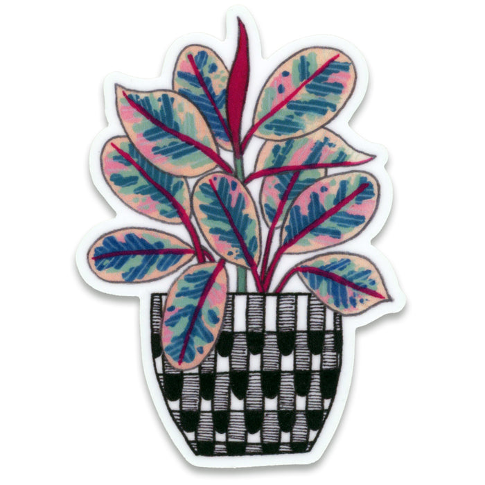 Ruby Rubber Plant Sticker