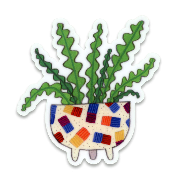 Fishbone Cactus Sticker
